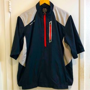 Snake Eyes Weather 18 Short Sleeve Golf Windbreaker 3 Pockets 1/2 Zipper Medium.